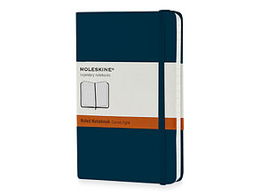 Записная книжка Moleskine Classic (в линейку) в твердой обложке, Pocket (9x14см), голубой сапфир, фото 2