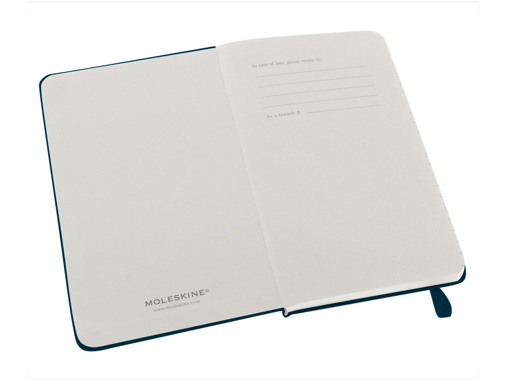 Записная книжка Moleskine Classic (в линейку) в твердой обложке, Pocket (9x14см), голубой сапфир - фото 2 - id-p72559598