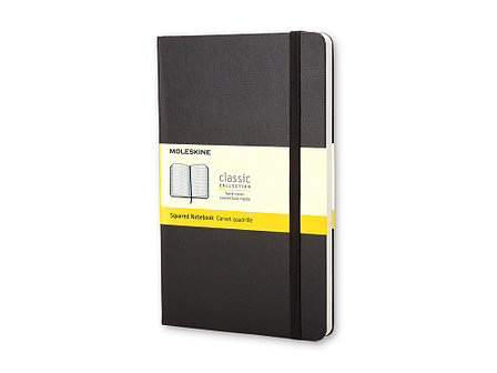 Записная книжка Moleskine Classic (в клетку) в твердой обложке, Large (13х21см), черный, фото 2