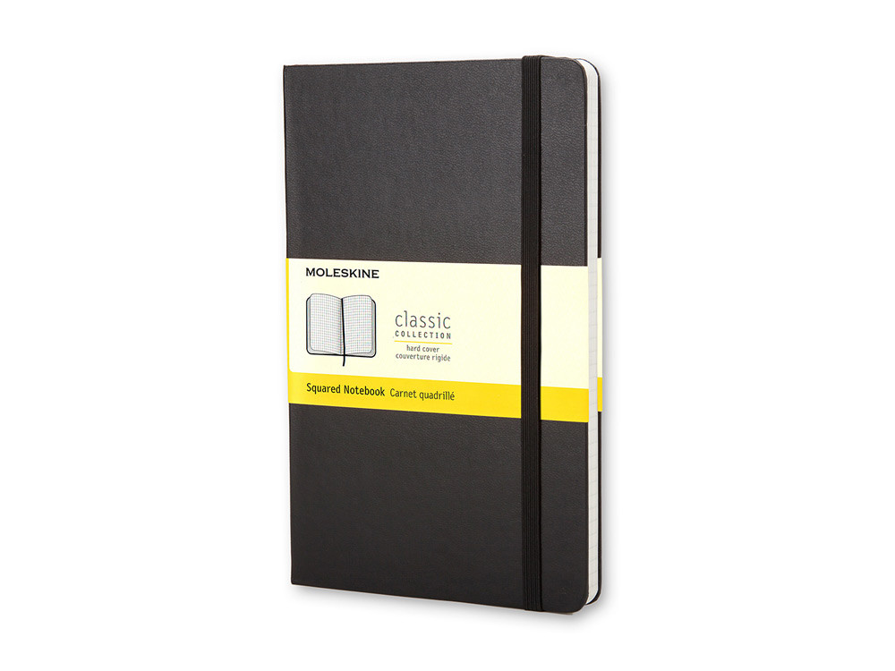 Записная книжка Moleskine Classic (в клетку) в твердой обложке, Large (13х21см), черный - фото 1 - id-p72559603