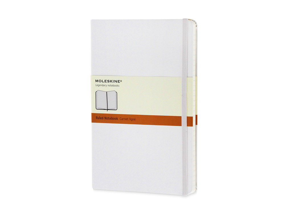 Записная книжка Moleskine Classic (в линейку) в твердой обложке, Large (13х21см), белый - фото 1 - id-p72559620