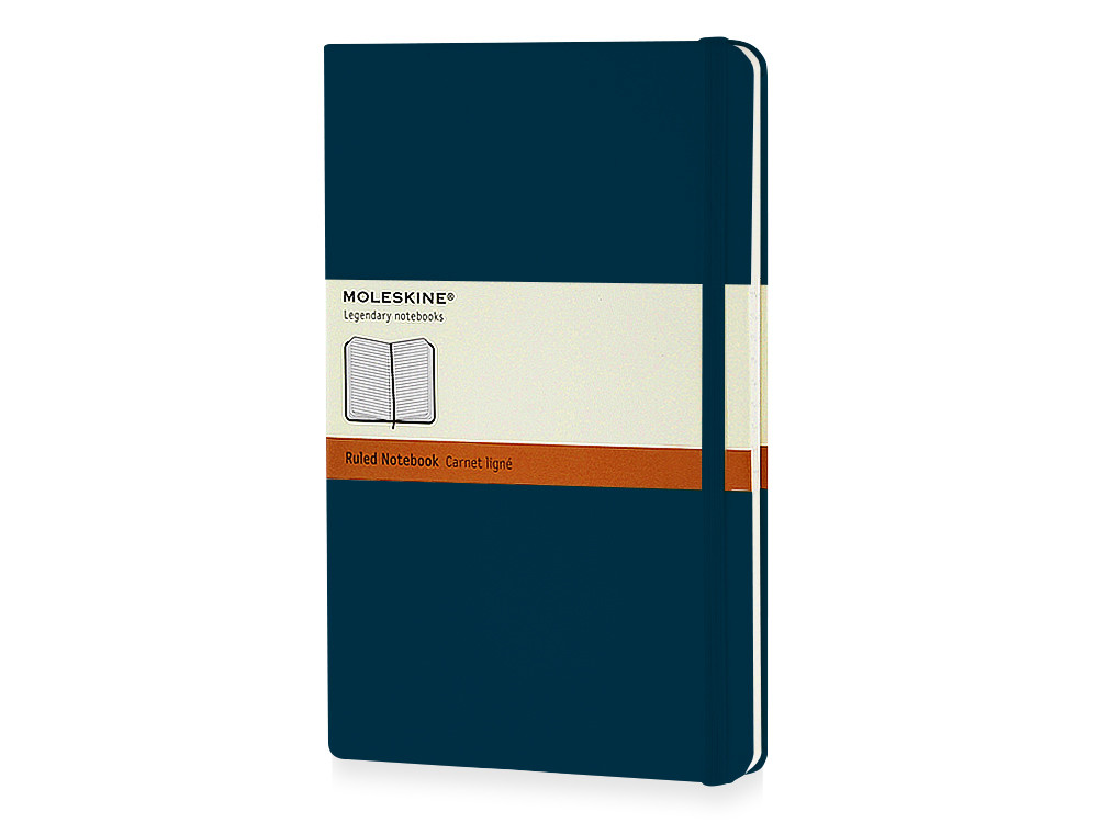 Записная книжка Moleskine Classic (в линейку) в твердой обложке, Large (13х21см), сапфир - фото 1 - id-p72559624