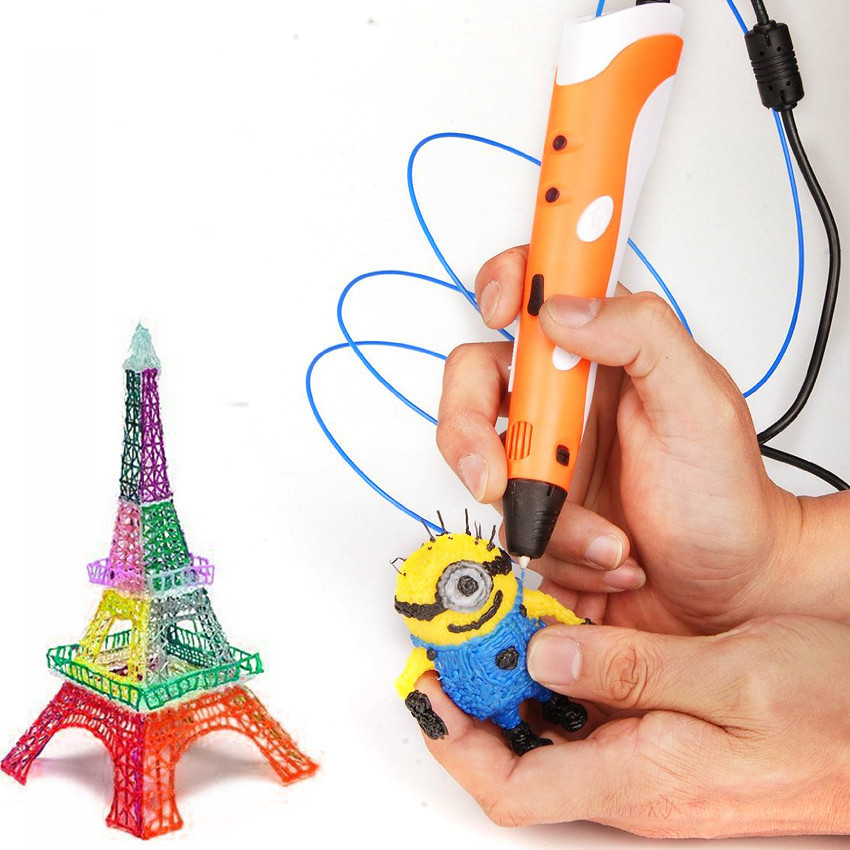 3Д ручка 3D pen-2 для создания объемных изображений с LCD-дисплеем и блоком зарядки