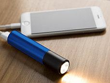Портативное зарядное устройство Юпитер с фонариком, 3000 mAh, синий, фото 3