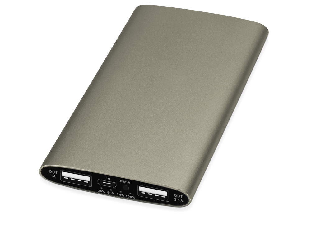 Портативное зарядное устройство Мун с 2-мя USB-портами, 4400 mAh, бронзовый - фото 1 - id-p72561045