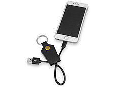 Кабель-брелок USB-Lightning Pelle, черный, фото 2