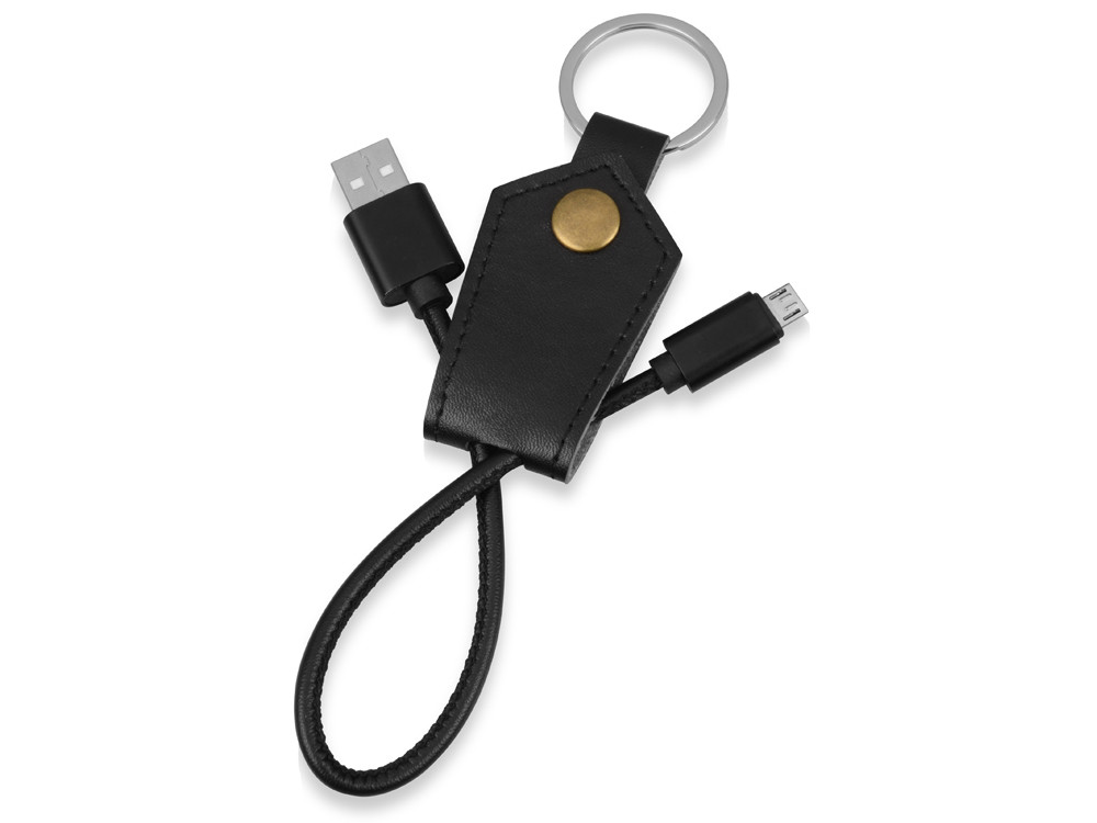 Кабель-брелок USB-MicroUSB Pelle, черный - фото 1 - id-p72564351