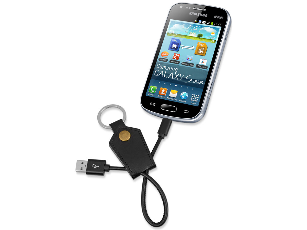 Кабель-брелок USB-MicroUSB Pelle, черный - фото 4 - id-p72564351