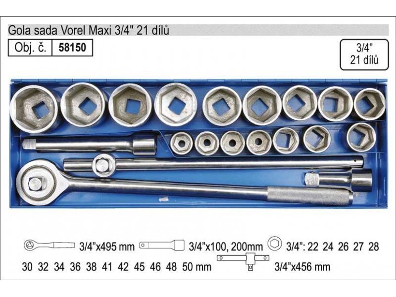 Набор инструмента 3/4" 19-50мм (20пр.) "Vorel" 58150