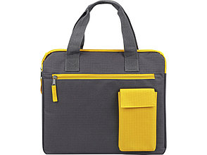 Конференц сумка Session, серый/желтый, фото 2