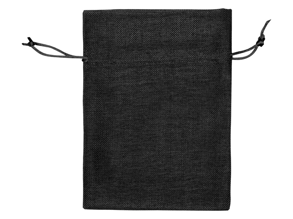 Мешочек подарочный, искусственный лен, средний, черный - фото 2 - id-p72565108