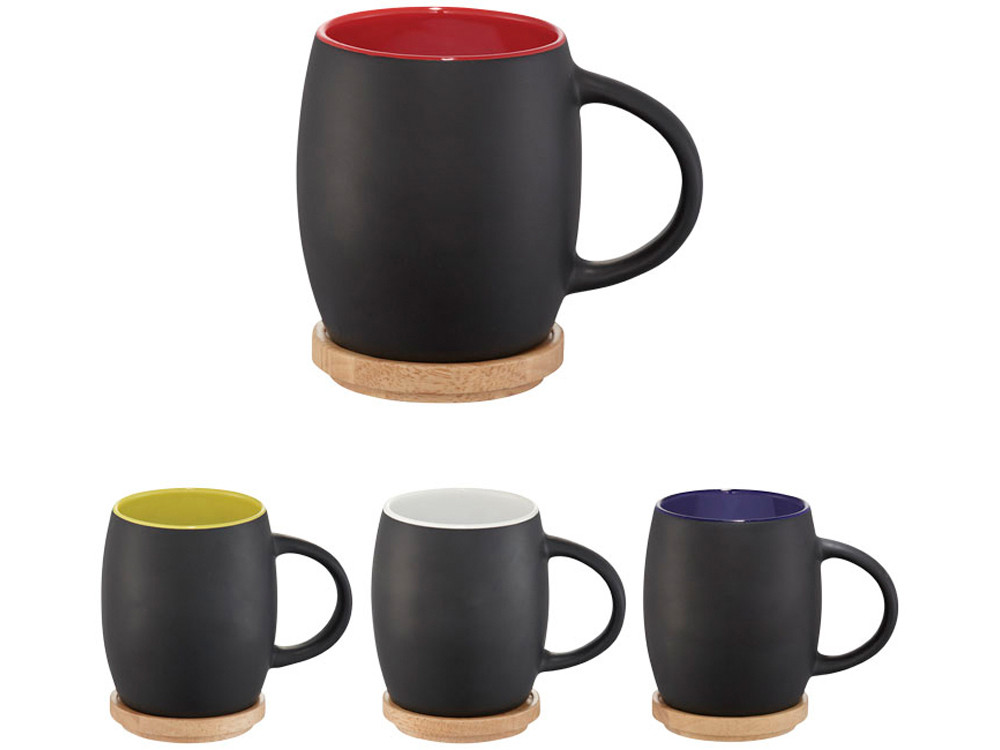 Керамическая чашка Hearth с деревянной крышкой-костером, черный/красный - фото 5 - id-p72565139
