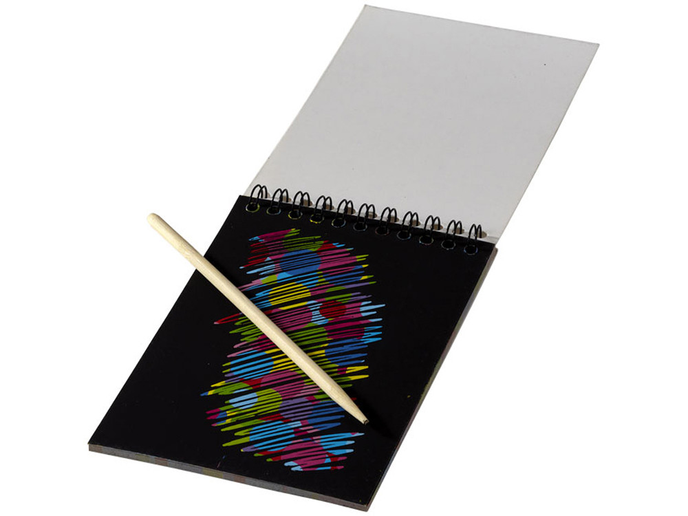 Цветной набор Scratch: блокнот, деревянная ручка - фото 2 - id-p72565441