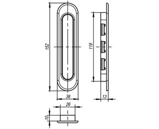 Ручка для раздвижных дверей SH010-WAB-11 матовая бронза - фото 2 - id-p72673518