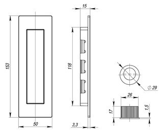 Ручка для раздвижных дверей SH010 URB SN-3 Матовый никель - фото 2 - id-p72673557