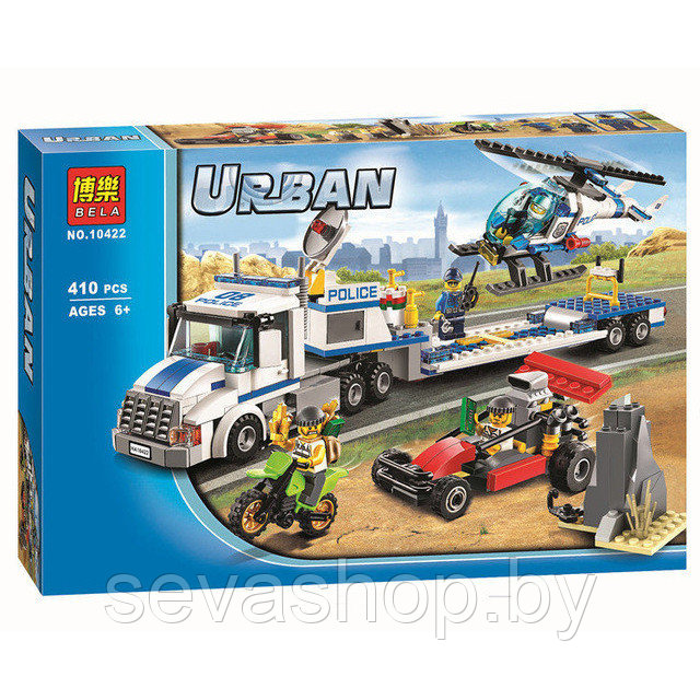 Конструктор Bela Urban 10422 Перевозчик вертолета (аналог Lego City 60049) 410 деталей