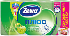 Бумага туалетная двухслойная Zewa Plus с ароматом яблока, зеленая, 8 рулонов