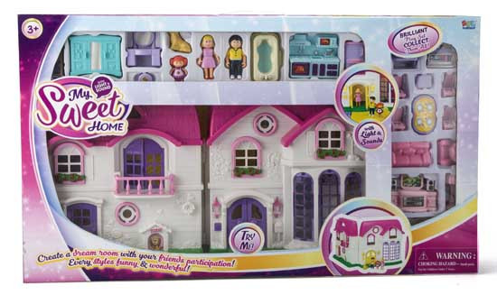 Детский игровой набор домик для кукол арт. 16526, кукольный домик на батарейках - фото 1 - id-p72685369