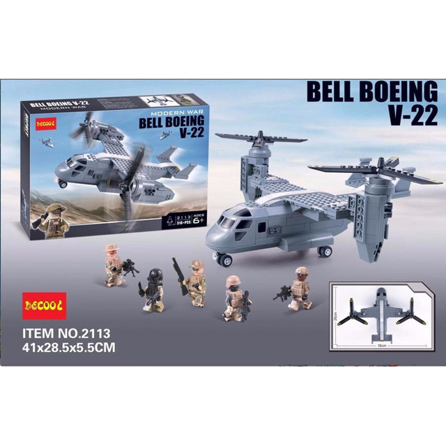 Конструктор Decool 2113 "Конвертоплан Bell Boeing V-22 Osprey" (аналог Lego Technic) 318 деталей - фото 3 - id-p72686267