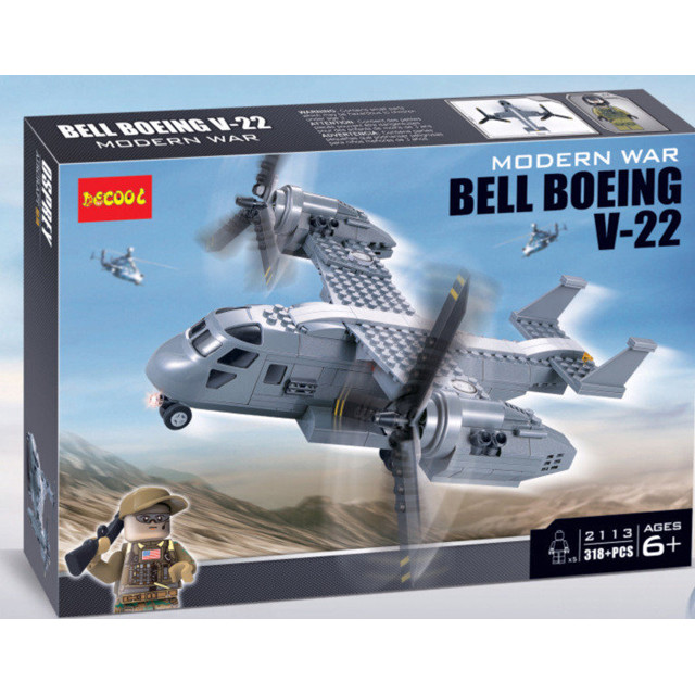 Конструктор Decool 2113 "Конвертоплан Bell Boeing V-22 Osprey" (аналог Lego Technic) 318 деталей - фото 4 - id-p72686267