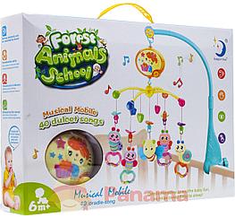 Детская музыкальная карусель с пластиковыми игрушками 601-38 , 40 мелодий 