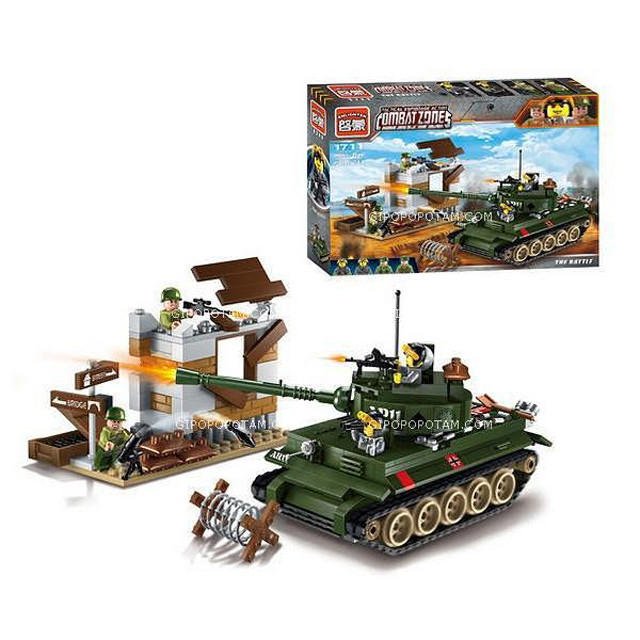 Конструктор Brick Enlighten CombatZones 1711 "Контратака танка" 214 деталей - фото 1 - id-p72688205