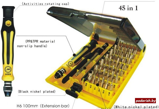 Набор отверток  JK-6089-A – набор отверток с битами.