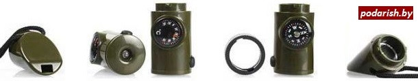 Приспособления для туриста: купить свисток с компасом, фонариком и термометром (7 в 1) - фото 2 - id-p3313419