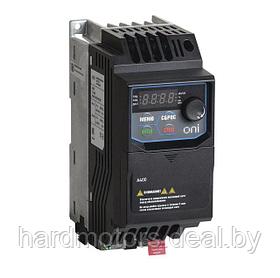 Частотный преобразователь для электродвигателя 0,37 кВт (A400 220В, 1Ф 0,4 kW 2,5А серии ONI)