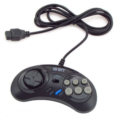 Джойстик Sega Mega Drive Turbo Black (Стандартный дизайн Sega) - фото 1 - id-p55991666