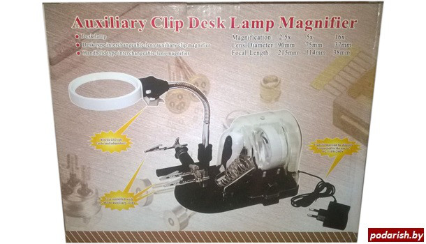 Настольная лупа с подсветкой Auxiliary Clip desk Lamp Magnifier - фото 2 - id-p72720956