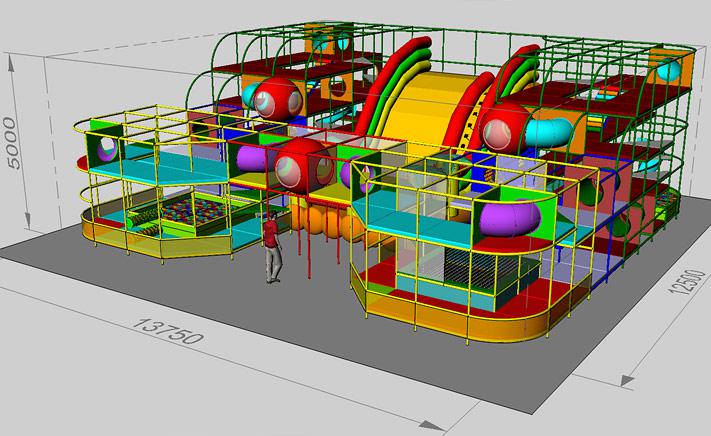 Игровая комната с надувной горкой 13,75x12,5x5 - фото 3 - id-p72803061