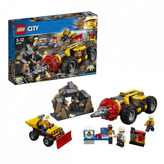 Конструктор Лего 60186 Тяжелый бур для горных работ Lego City