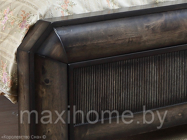 Кровать из массива гевеи Rosemary 200х200, цвет серый орех - фото 5 - id-p72820990