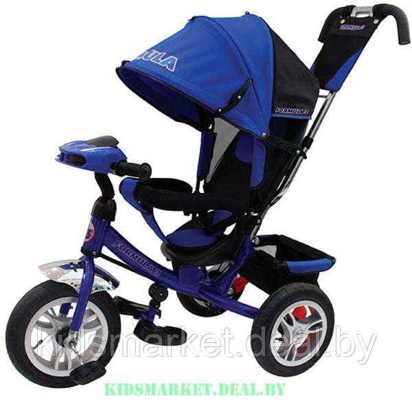 Велосипед детский Trike Formula 3 надувные колеса 12" и 10", фара цвет синий - фото 1 - id-p72841555