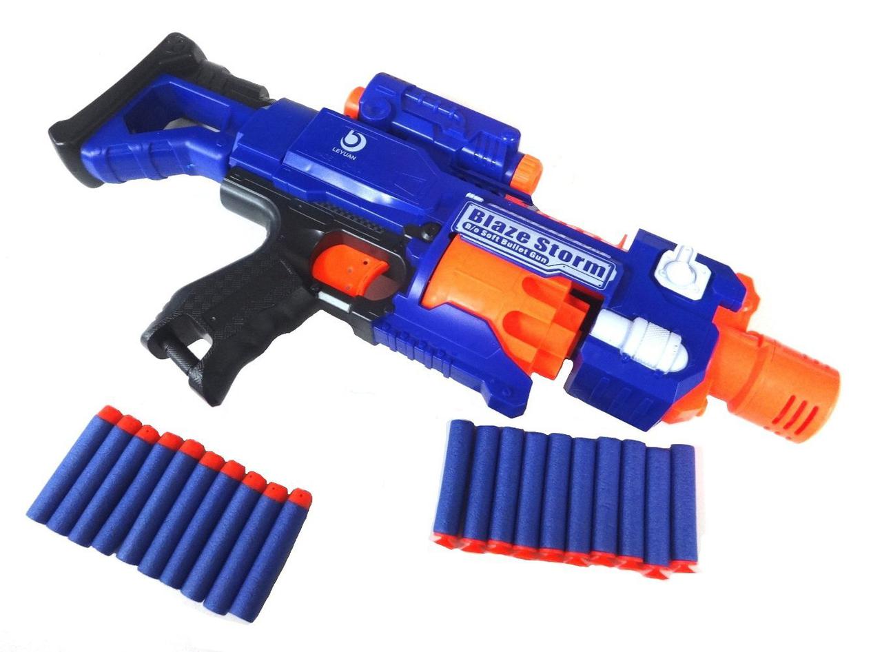 Детский игрушечный автомат Бластер арт. 7055, детское оружие 20 пуль типа Nerf - фото 2 - id-p72841552