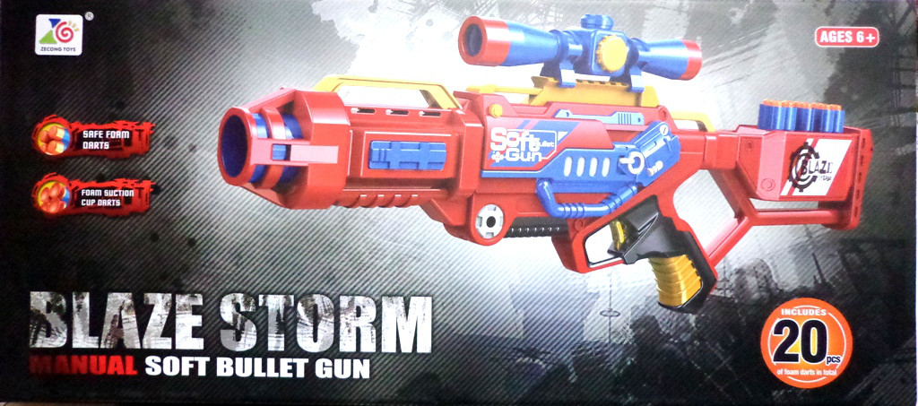 Детский игрушечный автомат бластер арт. 7068 с мягкими пулями BlazeStorm типа Nerf - фото 3 - id-p69315865