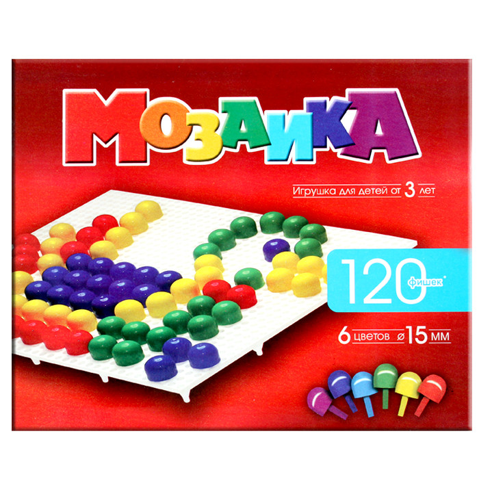 Мозаика 120 фишек 6 цветов и поле