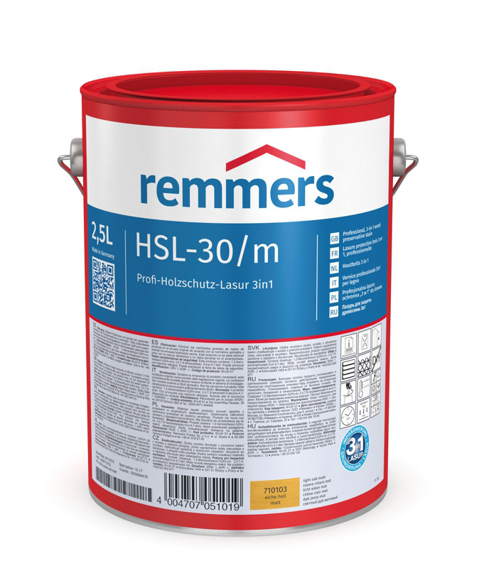 Remmers HSL-30/m Profi Holzschutz Lasur 3in1, 2.5л - Защитная лазурь для древесины снаружи | Реммерс