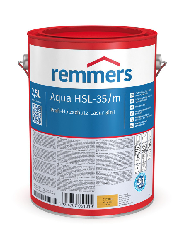 Remmers Aqua HSL-35/m Profi Holzschutz Lasur 3in1, 5л - Защитная водная лазурь для древесины | Реммерс - фото 1 - id-p72937929