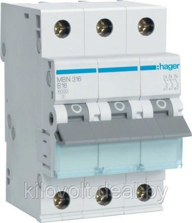 Автоматический выключатель 40/3/B (6kA) Hager MB340A - фото 1 - id-p72953511