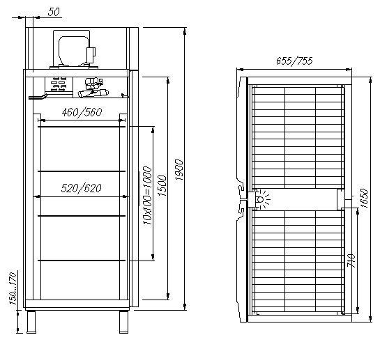 Шкаф холодильный Carboma V700 С (стекло) - фото 3 - id-p69916445