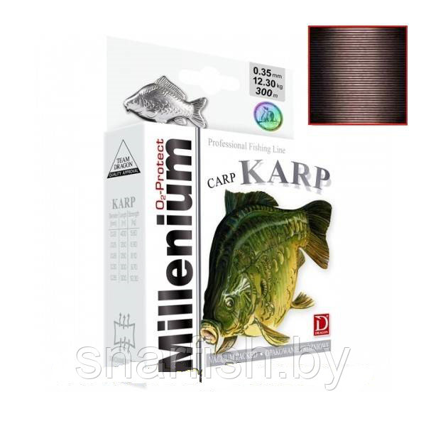 Леска Dragon Millenium Karp, темная 0,25мм тест 6,9кг 350м