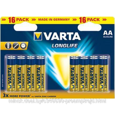 Батарейки VARTA Longlife LR6/16BP AA - фото 1 - id-p73077415