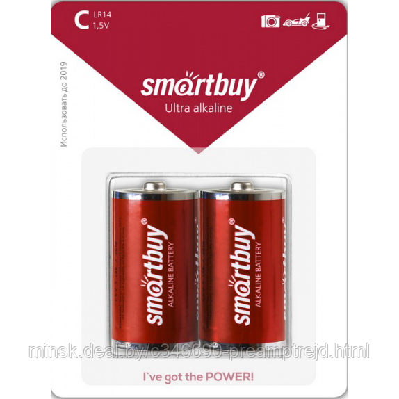 Батарейки SMARTBUY LR14/2BP C - фото 1 - id-p73079059