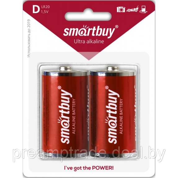 Батарейки SMARTBUY LR20/2BP D - фото 1 - id-p73079817