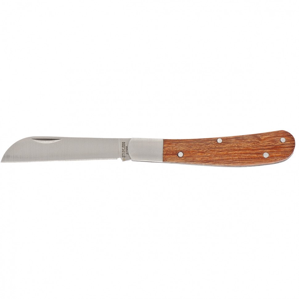 Нож садовый, 173 мм, складной, прямое лезвие, деревянная рукоятка PALISAD - фото 1 - id-p73092529