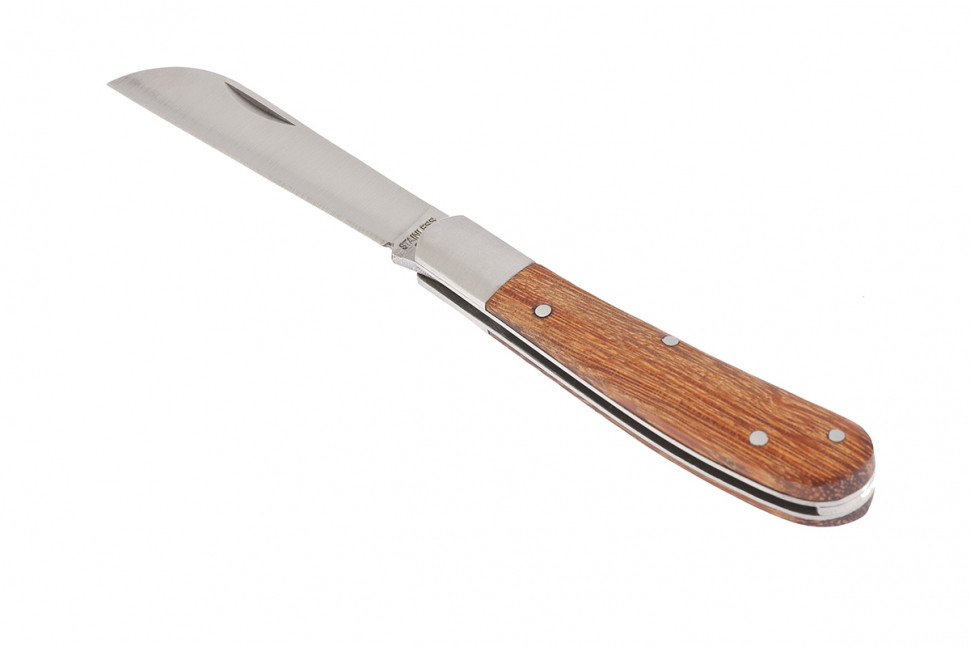 Нож садовый, 173 мм, складной, прямое лезвие, деревянная рукоятка PALISAD - фото 2 - id-p73092529