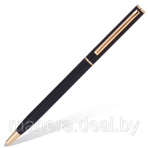 Ручка подарочная BRAUBERG бизнес-класса "Slim Black", черный