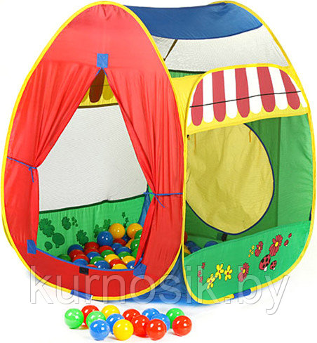 Игровая палатка с мячиками (100 шт) Calida "Домик" арт. 639 - фото 1 - id-p73113217